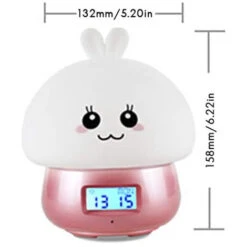 Réveil Enfants Filles, Lumière Réveil Réveil Lumière, Réveil Numérique à Piles Sans Coche, Cadeaux Pour Filles Petite Amie Femmes Maman, Rose -EUROPALAMP Soldes Magasin 28030499 5