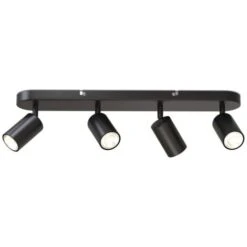 Spot Plafond Lampe à 4 Flammes I Pivotante I Tournante I GU10 I Noir-mat I Sans Ampoule I Plafonnier LED I Salon