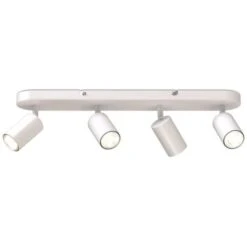 Barre De Spots I 4 Spots Pivotants & Orientables I GU10 I Blanc Mat I Livré Sans Ampoules