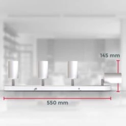 Barre De Spots I 4 Spots Pivotants & Orientables I GU10 I Blanc Mat I Livré Sans Ampoules -EUROPALAMP Soldes Magasin 28271674 5