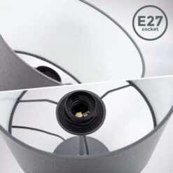 Lampe De Table Tissu Gris, Douille E27, Ø 20cm, Interrupteur Câble, Câble De 140cm Lampe De Chevet 7 Lampe De Table Tissu Gris, Douille E27, Ø 20cm, Interrupteur Câble, Câble De 140cm Lampe De Chevet -EUROPALAMP Soldes Magasin 28271675 3