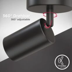 Spot Plafond I Pivotant I Orientable I GU10 I Noir-mat I Livré Sans Ampoule I Chambre I Couloir I Salon -EUROPALAMP Soldes Magasin 28271687 3