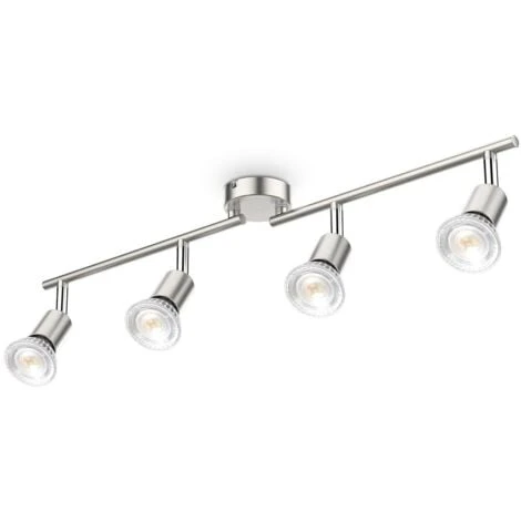 B.K.Licht Plafonnier 4 Spots Pivotants & Orientables, 4 Ampoules LED 5W GU10, Barre Spots Plafond Salon Salle à Manger Cuisine Couloir, Lumière Blanche Neutre 4000K 1 B.K.Licht Plafonnier 4 Spots Pivotants & Orientables, 4 Ampoules LED 5W GU10, Barre Spots Plafond Salon Salle à Manger Cuisine Couloir, Lumière Blanche Neutre 4000K