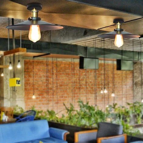 Vintage Plafonnier Industriel Retro En Métal Ø36cm Lustre Luminaire L'éclairage Pour Chambre Salon Cuisine Couloir (Noir) 3 Vintage Plafonnier Industriel Retro En Métal Ø36cm Lustre Luminaire L'éclairage Pour Chambre Salon Cuisine Couloir (Noir) – Image 3