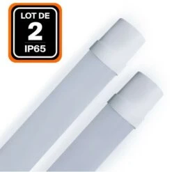 EUROPALAMP LOT DE 2 RÉGLETTES LED 36W 120CM ÉTANCHE IP65 BLANC NEUTRE
