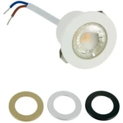 Mini Spot Encastrable LED 1W IP54 + 3 Collerettes Température De Couleur: Blanc Neutre 4000K