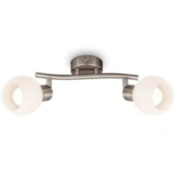 Plafonnier LED Pivotant Avec Abat-jour En Verre I Couleur De Lumière Blanche Chaude I 2x 5W I 3.000 K I E14 I 2x 470lm I 2-flamme