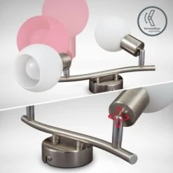 Plafonnier LED Pivotant Avec Abat-jour En Verre I Couleur De Lumière Blanche Chaude I 2x 5W I 3.000 K I E14 I 2x 470lm I 2-flamme -EUROPALAMP Soldes Magasin 30191544 5