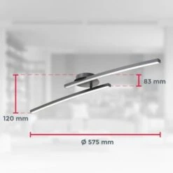 B.K.Licht I Plafonnier 12W, 2 Platines LED Pivotantes, 3000K Blanc Chaud, Noir, 1100 Lumen -EUROPALAMP Soldes Magasin 30191552 5