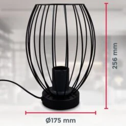 B.K.Licht I Lampe De Table Cage Métallique I Douille E27 I Interrupteur à Câble I Lampe De Table Design Industriel Vintage I Hauteur 25,6 Cm I Noir I Livrée Sans Ampoule 9 B.K.Licht I Lampe De Table Cage Métallique I Douille E27 I Interrupteur à Câble I Lampe De Table Design Industriel Vintage I Hauteur 25,6 Cm I Noir I Livrée Sans Ampoule -EUROPALAMP Soldes Magasin 30191578 5