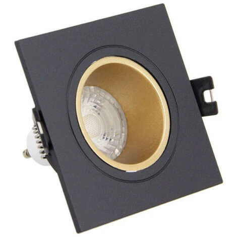 Xanlite - Lot 3 Spots GU10 50W 2700K Carré Orientable Noir Et Or IP20 - PACK3SP50CANO 1 Xanlite - Lot 3 Spots GU10 50W 2700K Carré Orientable Noir Et Or IP20 - PACK3SP50CANO