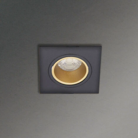 Xanlite - Lot 3 Spots GU10 50W 2700K Carré Orientable Noir Et Or IP20 - PACK3SP50CANO 3 Xanlite - Lot 3 Spots GU10 50W 2700K Carré Orientable Noir Et Or IP20 - PACK3SP50CANO – Image 3