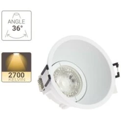 Xanlite - Spot GU10 50W 2700K Rond Profond Blanc IP20 - SP50RPB -EUROPALAMP Soldes Magasin 32110529 5