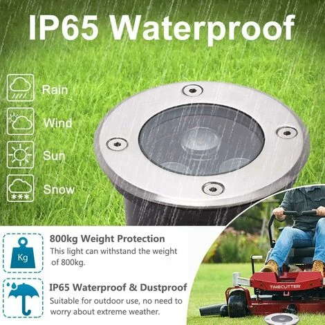 Lumières Enterrées, Led Chaud Blanc Enterré Lampe De Paysage Lampe De Sol Pour Jardin, Éclairage Extérieur---Ip68 Ac85-265V (4Pack,3W) 4 Lumières Enterrées, Led Chaud Blanc Enterré Lampe De Paysage Lampe De Sol Pour Jardin, Éclairage Extérieur---Ip68 Ac85-265V (4Pack,3W) – Image 4