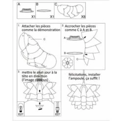 XICHAO - Lustre Plafond Pendentif La Forme Du Lotus Assemblé 3628cm Puzzle Lumières Suspension Pour Chambre -EUROPALAMP Soldes Magasin 32703024 4