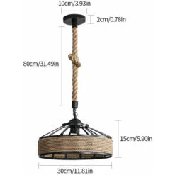 Lustre En Corde De Chanvre, Lampe à Suspension Rétro En Métal Noir, Lustres Suspensions En Country, Plafonnier Couloir E27 Luminaire Pour Salon Salle Chambre Décorer Maison 220V 9 Lustre En Corde De Chanvre, Lampe à Suspension Rétro En Métal Noir, Lustres Suspensions En Country, Plafonnier Couloir E27 Luminaire Pour Salon Salle Chambre Décorer Maison 220V -EUROPALAMP Soldes Magasin 34085507 5