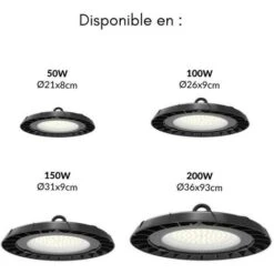 Suspension Industrielle HighBay UFO 150W IP65 120° - Blanc Froid 6000K - 8000K - SILAMP -EUROPALAMP Soldes Magasin 34601082 5