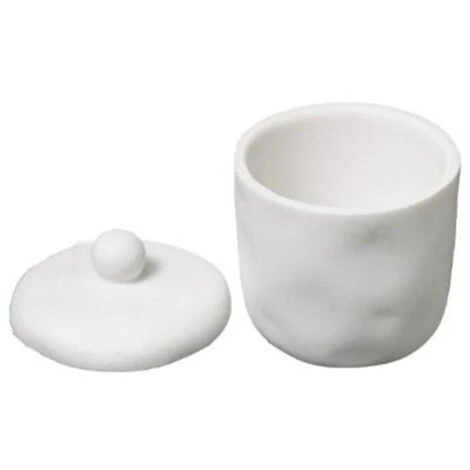 Pot à Coton Design Indonésie 12cm Blanc 2 Pot à Coton Design Indonésie 12cm Blanc – Image 2