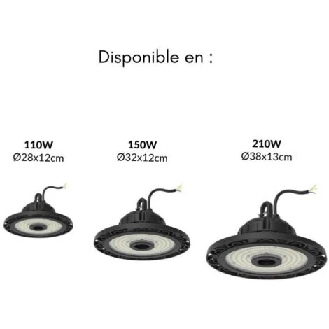 Suspension Industrielle HighBay UFO LED Samsung 150W IP65 Garantie 5 Ans - Blanc Froid 6000K - 8000K - SILAMP 3 Suspension Industrielle HighBay UFO LED Samsung 150W IP65 Garantie 5 Ans - Blanc Froid 6000K - 8000K - SILAMP – Image 3