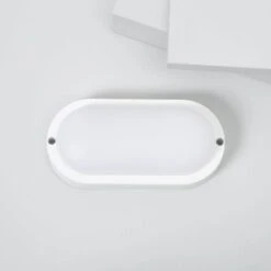 Plafonnier LED Extérieur Ovale 15W Hublot White IP65 85x173 Mm Downlight Blanc Froid 6500K