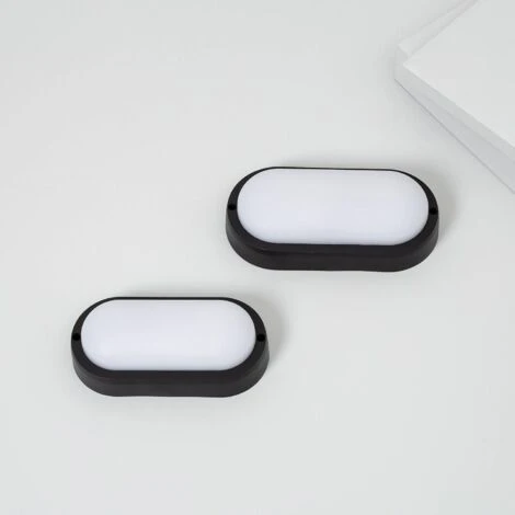 Plafonnier LED Extérieur Ovale 25W Hublot Black IP65 98x198 Mm Downlight Blanc Chaud 3000K 2 Plafonnier LED Extérieur Ovale 25W Hublot Black IP65 98x198 Mm Downlight Blanc Chaud 3000K – Image 2