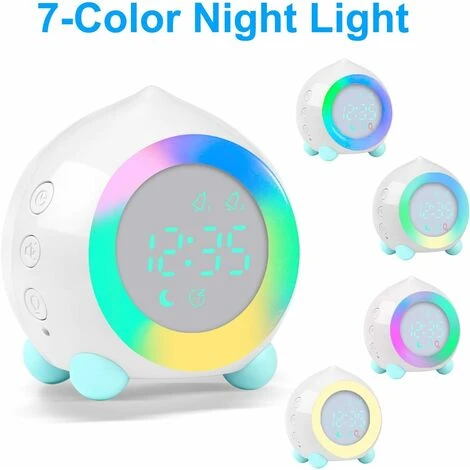 Réveil Enfant Lumineux LED Numerique Lampe Réveil Veilleuse Fille Garcons Jour Nuit Enfant Volume Réglable Snooze Réveil En USB Charge 2 Réveil Enfant Lumineux LED Numerique Lampe Réveil Veilleuse Fille Garcons Jour Nuit Enfant Volume Réglable Snooze Réveil En USB Charge – Image 2