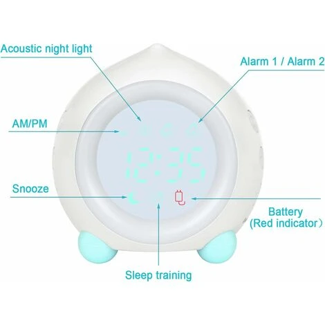 Réveil Enfant Lumineux LED Numerique Lampe Réveil Veilleuse Fille Garcons Jour Nuit Enfant Volume Réglable Snooze Réveil En USB Charge 4 Réveil Enfant Lumineux LED Numerique Lampe Réveil Veilleuse Fille Garcons Jour Nuit Enfant Volume Réglable Snooze Réveil En USB Charge – Image 4
