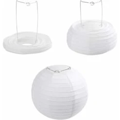 Boule Papier Japonaise 16 Paquets Lampions Blancs, Tailles Assorties, Décoratifs En Papier, Boule Chinoise Décorations à Suspendre Papier Lanternes Lampes Pour La Décoration De La Maison, Les Fêtes, E -EUROPALAMP Soldes Magasin 40503433 3