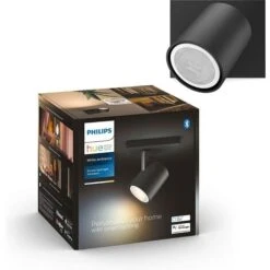 Philips Hue White Ambiance RUNNER Spot 1x5.5W Extension - Noir (Télécommande Non Incluse), Compatible Bluetooth, Fonctionne Avec Alexa, Google Assistant Et Apple Homekit