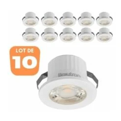 Lot De 10 Minis Spots LED Rond Blanc 3W 6500K IP54