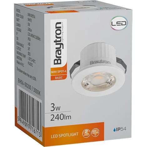 Lot De 10 Minis Spots LED Rond Blanc 3W 6500K IP54 4 Lot De 10 Minis Spots LED Rond Blanc 3W 6500K IP54 – Image 4