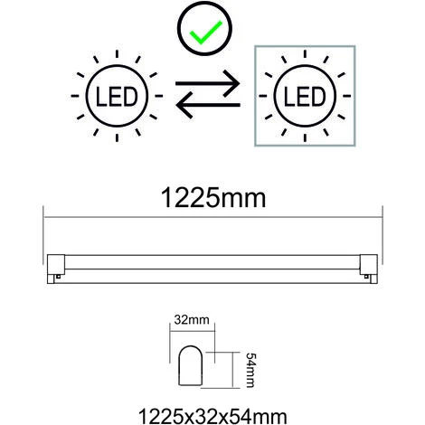 Boitier IP20 120cm + Tube LED 18W 1x18W 1800lm 6500K - Garantie 2 Ans 4 Boitier IP20 120cm + Tube LED 18W 1x18W 1800lm 6500K - Garantie 2 Ans – Image 4