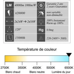 Boitier étanche Traversant IP65 150cm + 2 Tubes LED 2x24W 4800lm 6500K - Garantie 2 Ans 6 Boitier étanche Traversant IP65 150cm + 2 Tubes LED 2x24W 4800lm 6500K - Garantie 2 Ans -EUROPALAMP Soldes Magasin 43459269 3