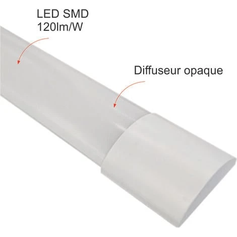 Réglette LED Intégrée 120cm 36W 4320lm - 6500K Lumière Du Jour - Garantie 3 Ans 2 Réglette LED Intégrée 120cm 36W 4320lm - 6500K Lumière Du Jour - Garantie 3 Ans – Image 2