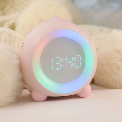 Réveil Enfant Pour Garçons Filles Avec Veilleuse Et Lumière Colorée Reveil Lumineux Intelligent Numérique Enfant Avec Fonction Snooze Et Lumière De Réveil - Triomphe(rose) 2 Réveil Enfant Pour Garçons Filles Avec Veilleuse Et Lumière Colorée Reveil Lumineux Intelligent Numérique Enfant Avec Fonction Snooze Et Lumière De Réveil - Triomphe(rose) – Image 2