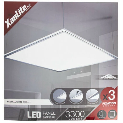 Xanlite - Plafonnier LED Carré - Cons. 42W - 3300 Lumens - Blanc Neutre - 3 Modes De Fixation - PA3000NW 4 Xanlite - Plafonnier LED Carré - Cons. 42W - 3300 Lumens - Blanc Neutre - 3 Modes De Fixation - PA3000NW – Image 4