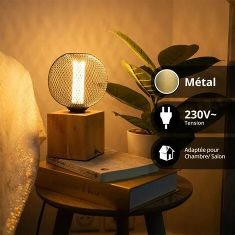 Xanlite - Lampe à Poser Cubik Bois Culot E27 - XDLAPCUBIKW 4 Xanlite - Lampe à Poser Cubik Bois Culot E27 - XDLAPCUBIKW – Image 4