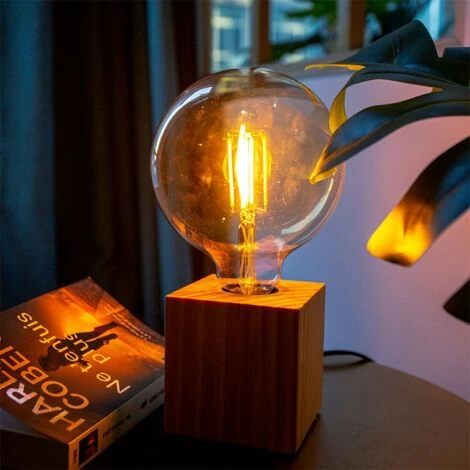 Xanlite - Lampe à Poser Cubik Bois Culot E27 - XDLAPCUBIKW 5 Xanlite - Lampe à Poser Cubik Bois Culot E27 - XDLAPCUBIKW – Image 5