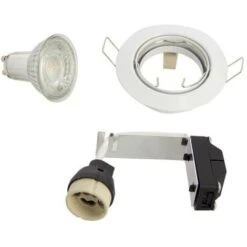 Xanlite - Lot De 5 Spots Encastrés Metal Blanc - ORIENTABLE - Ampoule LED GU10 Incluses - Cons. 5W (eq. 50W) - 345 Lumens - Blanc Neutre - PACK5SP50ABCW -EUROPALAMP Soldes Magasin 47378764 5