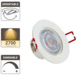 Xanlite - Spot Encastrable LED Intégré - Dimmable Par Switch - Orientable - Cons. 6W (eq. 50W) - 400 Lumens - Blanc Chaud - SEL345DS -EUROPALAMP Soldes Magasin 47378775 5