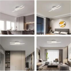 Suspension Luminaire En Forme De Vague,Plafonnier LED, Lumière Blanche Neutre 4000K, LED Intégrées 18W 1600 Lumen, Lustre Moderne Pour Salon Ou Cuisine, 220V IP20 (lumière Blanche Neutre) -EUROPALAMP Soldes Magasin 50150621 3