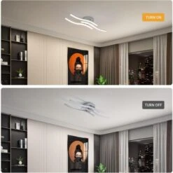 Suspension Luminaire En Forme De Vague,Plafonnier LED, Lumière Blanche Neutre 4000K, LED Intégrées 18W 1600 Lumen, Lustre Moderne Pour Salon Ou Cuisine, 220V IP20 (lumière Blanche Neutre) -EUROPALAMP Soldes Magasin 50150621 4