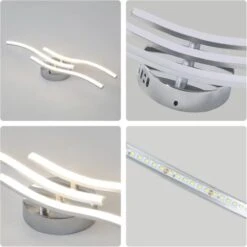 Suspension Luminaire En Forme De Vague,Plafonnier LED, Lumière Blanche Neutre 4000K, LED Intégrées 18W 1600 Lumen, Lustre Moderne Pour Salon Ou Cuisine, 220V IP20 (lumière Blanche Neutre) -EUROPALAMP Soldes Magasin 50150621 5