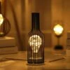 Veilleuse Rétro En Fer, Lampe De Table Créative Bouteille De Vin, Lampe De Nuit En Fil De Cuivre Pour Home Restaurant Hotel Piles Non Incluses