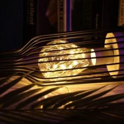 Veilleuse Rétro En Fer, Lampe De Table Créative Bouteille De Vin, Lampe De Nuit En Fil De Cuivre Pour Home Restaurant Hotel Piles Non Incluses -EUROPALAMP Soldes Magasin 50150643 4