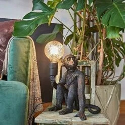 Lampe De Chevet Vintage En Forme De Singe Peint Pour Chambre à Coucher, Salon, Balcon, Club, Hôtel, Loft (noir) [Classe énergétique A++] -EUROPALAMP Soldes Magasin 50150702 3