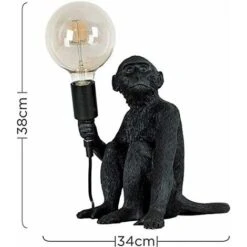 Lampe De Chevet Vintage En Forme De Singe Peint Pour Chambre à Coucher, Salon, Balcon, Club, Hôtel, Loft (noir) [Classe énergétique A++] -EUROPALAMP Soldes Magasin 50150702 5