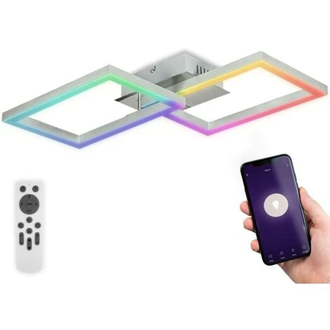 B.K.Licht Plafonnier LED Connecté WiFi I App Et Télécommande I Dimmable I CCT I RVB I Commande Vocale I Compatible IOS & Android 1 B.K.Licht Plafonnier LED Connecté WiFi I App Et Télécommande I Dimmable I CCT I RVB I Commande Vocale I Compatible IOS & Android