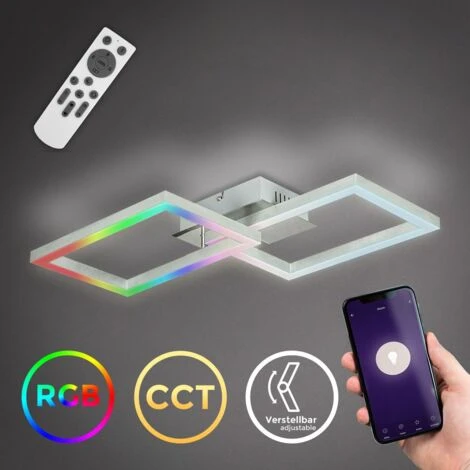 B.K.Licht Plafonnier LED Connecté WiFi I App Et Télécommande I Dimmable I CCT I RVB I Commande Vocale I Compatible IOS & Android 2 B.K.Licht Plafonnier LED Connecté WiFi I App Et Télécommande I Dimmable I CCT I RVB I Commande Vocale I Compatible IOS & Android – Image 2