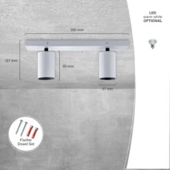 Paco Home Plafonnier Lampe Finition Haut De Gamme Montage Simple Spots Orientables Remplaçables GU10 Blanc, 2 Flammes Longues 6 Paco Home Plafonnier Lampe Finition Haut De Gamme Montage Simple Spots Orientables Remplaçables GU10 Blanc, 2 Flammes Longues -EUROPALAMP Soldes Magasin 50624693 3